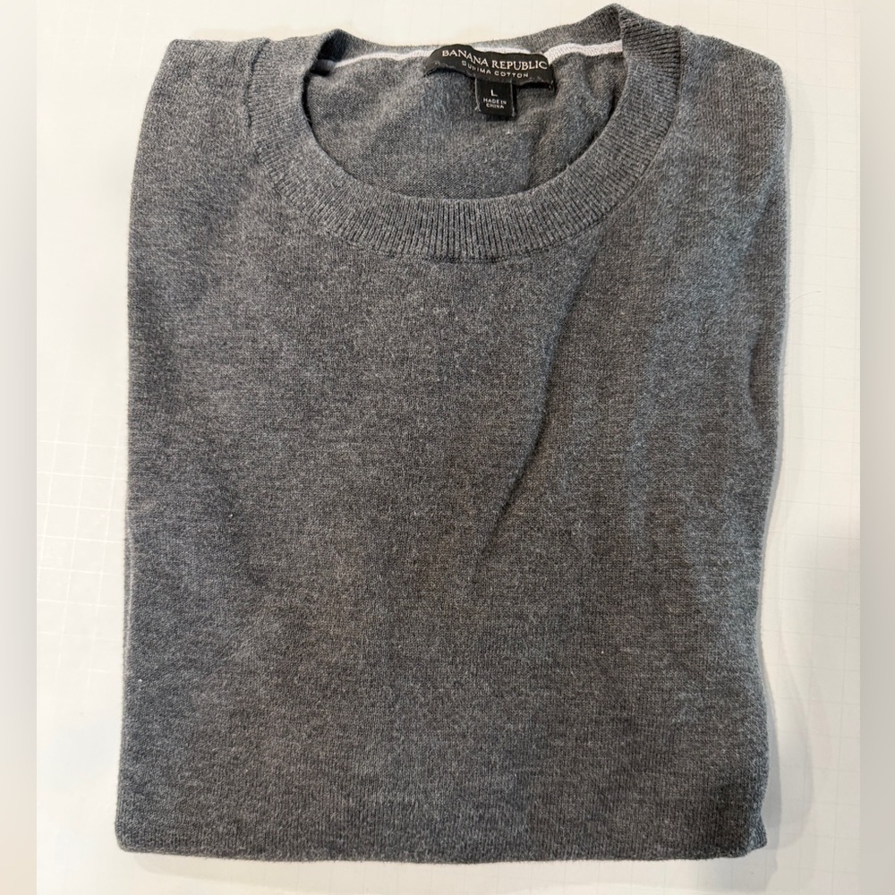 Banana Republic Men's Charcoal Crewneck Sweater